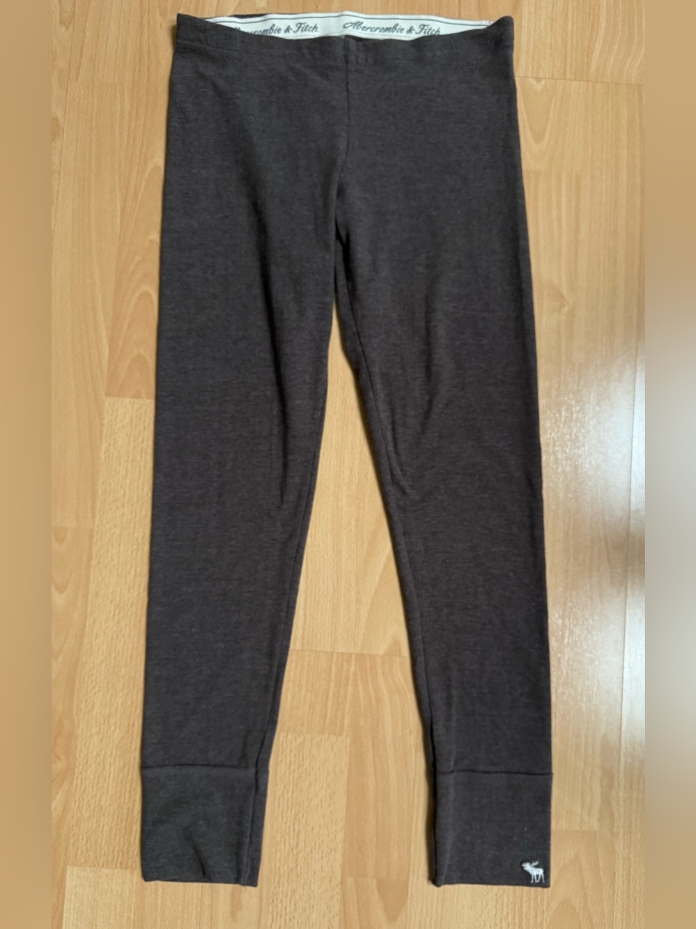 Vintage Abercrombie & Fitch Brown Leggings Embroidered Moose Logo Medium